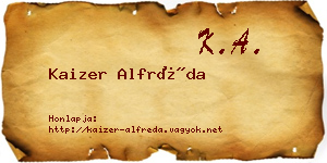 Kaizer Alfréda névjegykártya